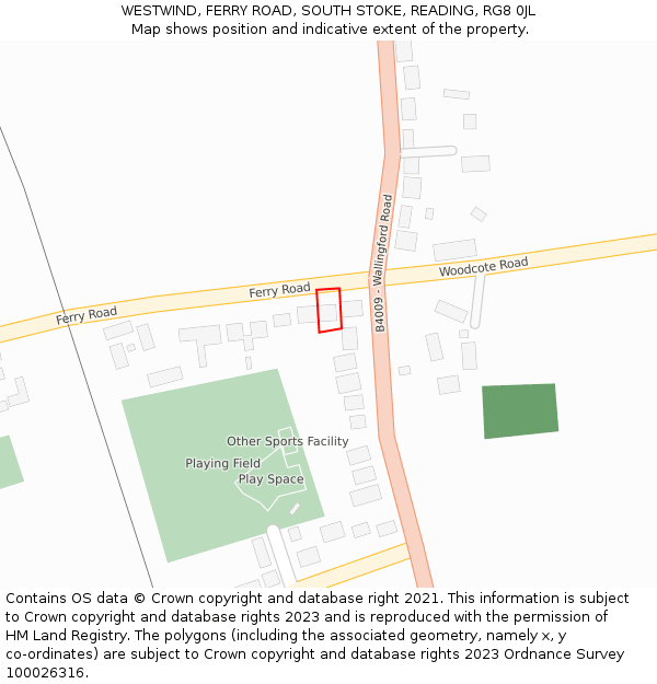 WESTWIND, FERRY ROAD, SOUTH STOKE, READING, RG8 0JL: Location map and indicative extent of plot
