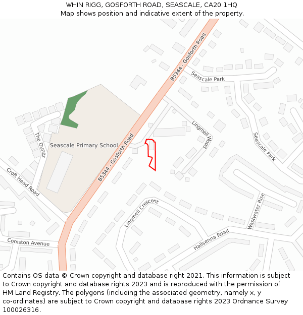 WHIN RIGG, GOSFORTH ROAD, SEASCALE, CA20 1HQ: Location map and indicative extent of plot