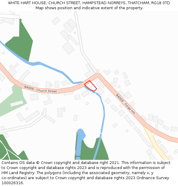WHITE HART HOUSE, CHURCH STREET, HAMPSTEAD NORREYS, THATCHAM, RG18 0TD: Location map and indicative extent of plot