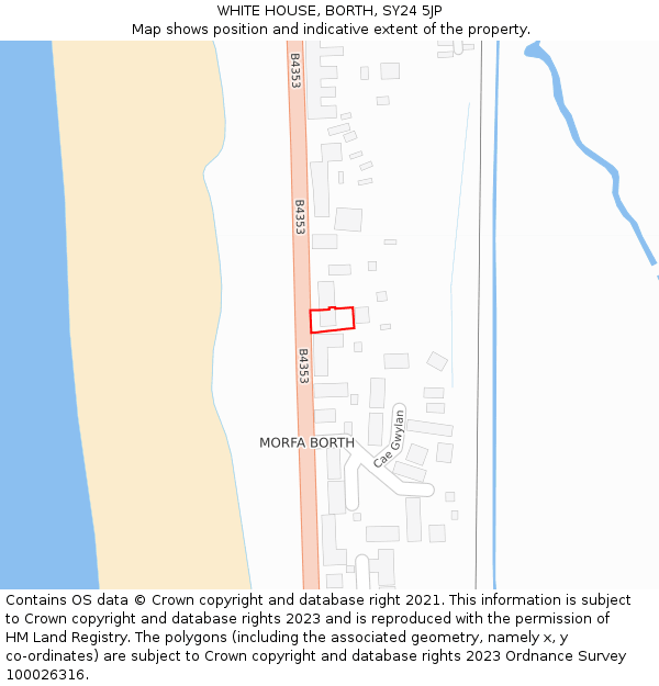 WHITE HOUSE, BORTH, SY24 5JP: Location map and indicative extent of plot