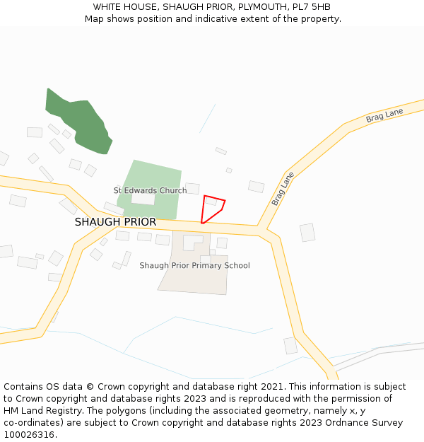 WHITE HOUSE, SHAUGH PRIOR, PLYMOUTH, PL7 5HB: Location map and indicative extent of plot