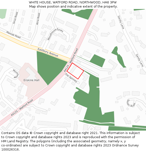 WHITE HOUSE, WATFORD ROAD, NORTHWOOD, HA6 3PW: Location map and indicative extent of plot