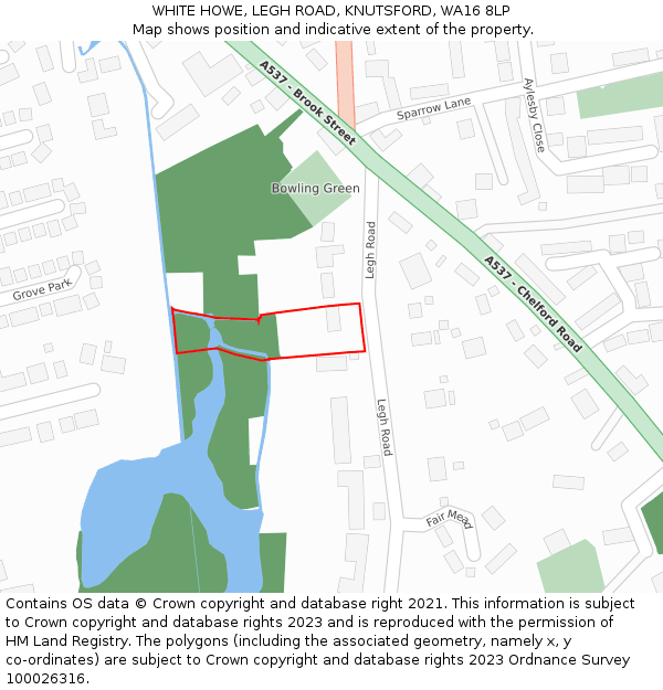 WHITE HOWE, LEGH ROAD, KNUTSFORD, WA16 8LP: Location map and indicative extent of plot