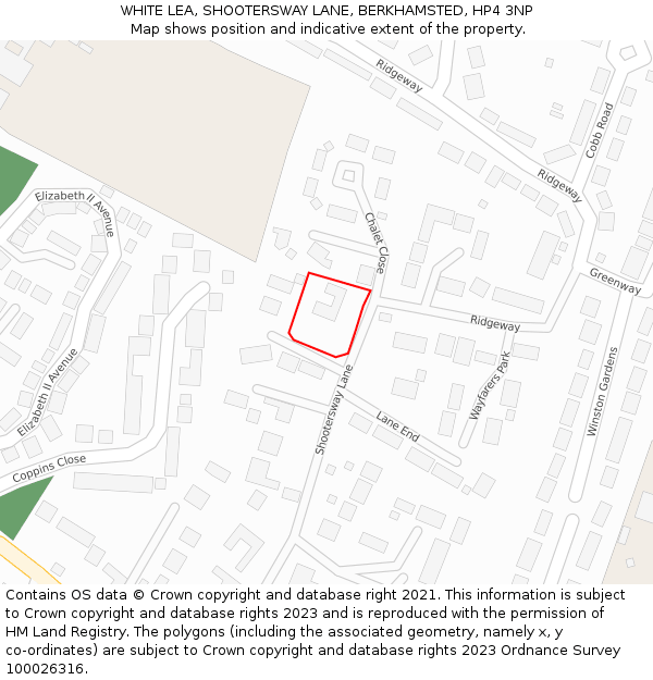 WHITE LEA, SHOOTERSWAY LANE, BERKHAMSTED, HP4 3NP: Location map and indicative extent of plot