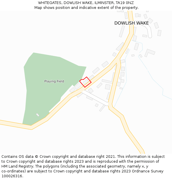 WHITEGATES, DOWLISH WAKE, ILMINSTER, TA19 0NZ: Location map and indicative extent of plot