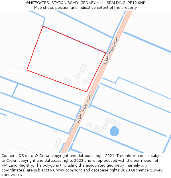 WHITEGATES, STATION ROAD, GEDNEY HILL, SPALDING, PE12 0NP: Location map and indicative extent of plot