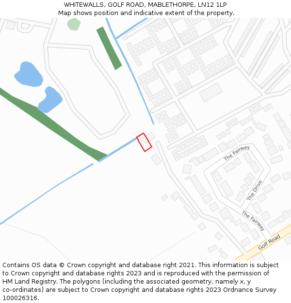 WHITEWALLS, GOLF ROAD, MABLETHORPE, LN12 1LP: Location map and indicative extent of plot