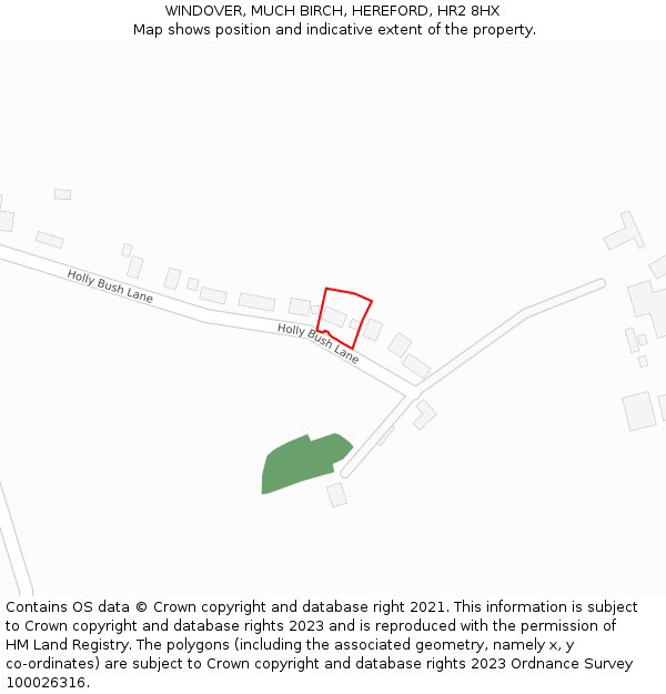 WINDOVER, MUCH BIRCH, HEREFORD, HR2 8HX: Location map and indicative extent of plot