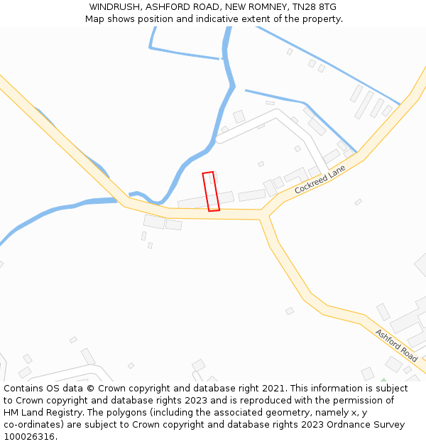 WINDRUSH, ASHFORD ROAD, NEW ROMNEY, TN28 8TG: Location map and indicative extent of plot