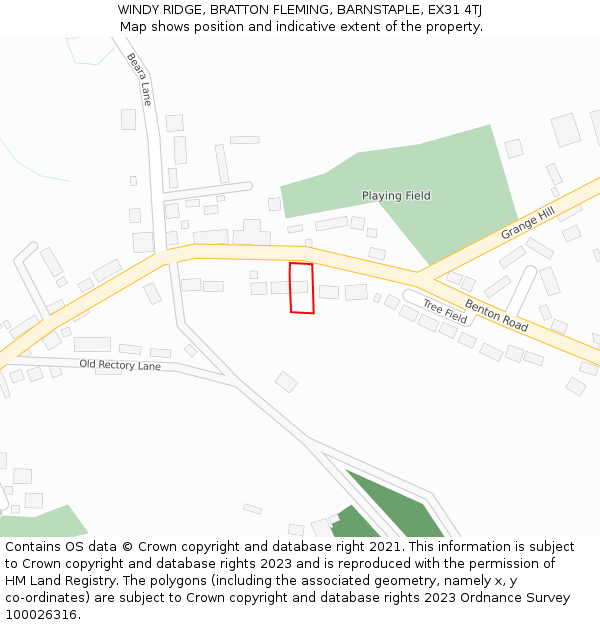 WINDY RIDGE, BRATTON FLEMING, BARNSTAPLE, EX31 4TJ: Location map and indicative extent of plot
