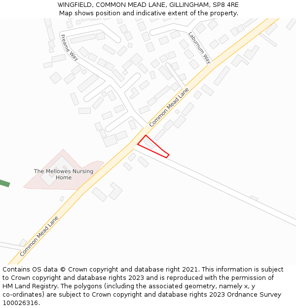 WINGFIELD, COMMON MEAD LANE, GILLINGHAM, SP8 4RE: Location map and indicative extent of plot