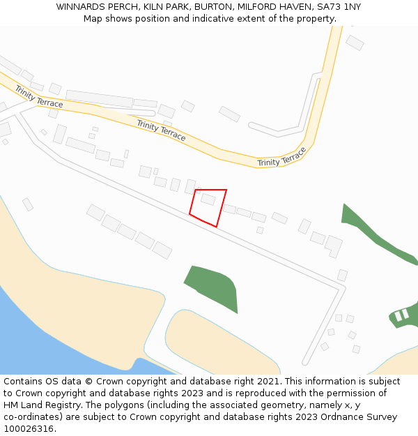 WINNARDS PERCH, KILN PARK, BURTON, MILFORD HAVEN, SA73 1NY: Location map and indicative extent of plot