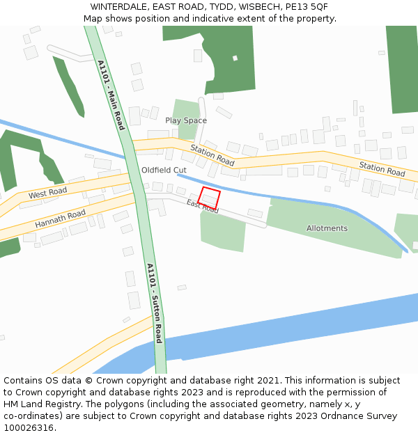 WINTERDALE, EAST ROAD, TYDD, WISBECH, PE13 5QF: Location map and indicative extent of plot