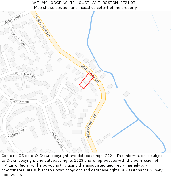 WITHAM LODGE, WHITE HOUSE LANE, BOSTON, PE21 0BH: Location map and indicative extent of plot