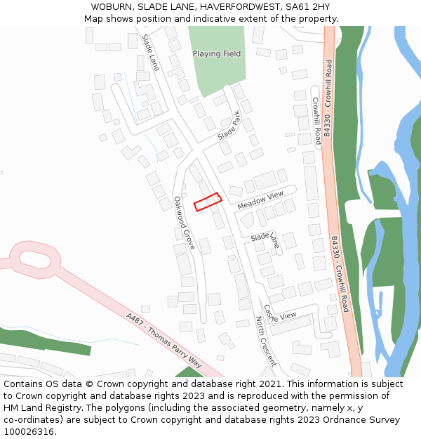 WOBURN, SLADE LANE, HAVERFORDWEST, SA61 2HY: Location map and indicative extent of plot