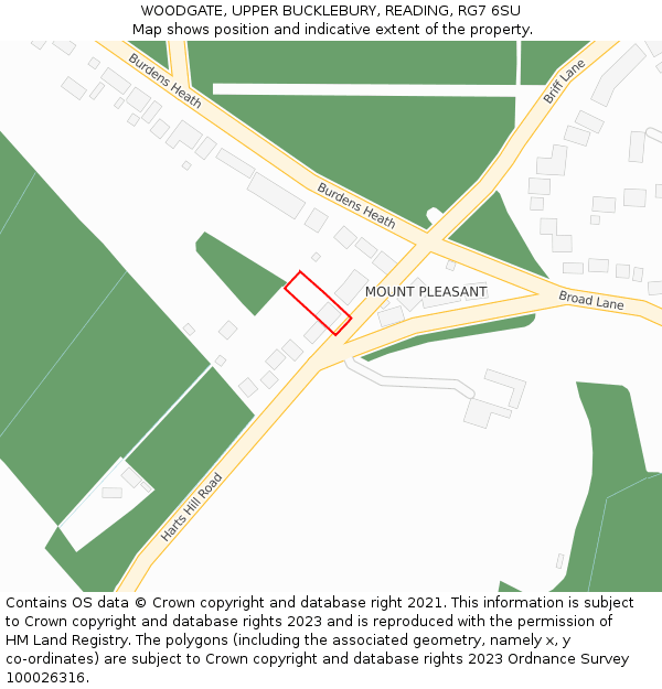 WOODGATE, UPPER BUCKLEBURY, READING, RG7 6SU: Location map and indicative extent of plot