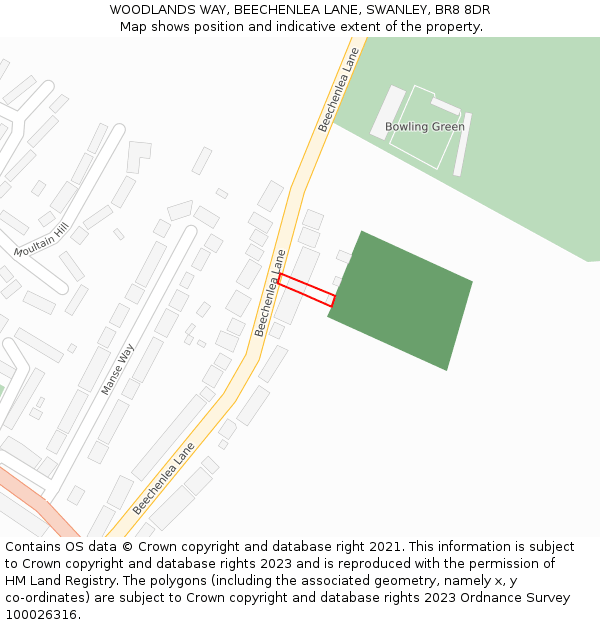 WOODLANDS WAY, BEECHENLEA LANE, SWANLEY, BR8 8DR: Location map and indicative extent of plot