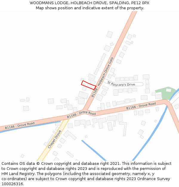 WOODMANS LODGE, HOLBEACH DROVE, SPALDING, PE12 0PX: Location map and indicative extent of plot