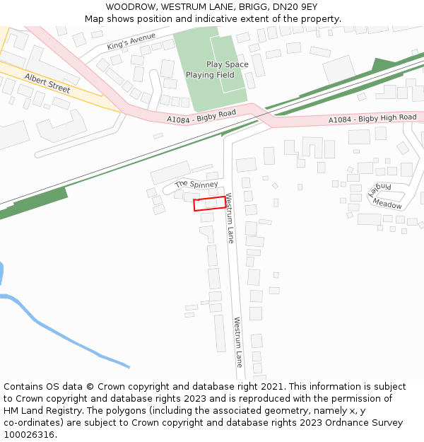 WOODROW, WESTRUM LANE, BRIGG, DN20 9EY: Location map and indicative extent of plot