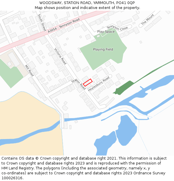 WOODSWAY, STATION ROAD, YARMOUTH, PO41 0QP: Location map and indicative extent of plot