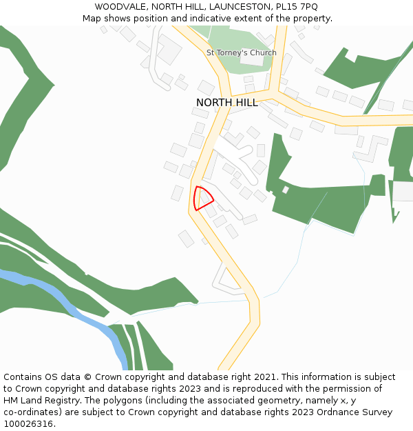 WOODVALE, NORTH HILL, LAUNCESTON, PL15 7PQ: Location map and indicative extent of plot