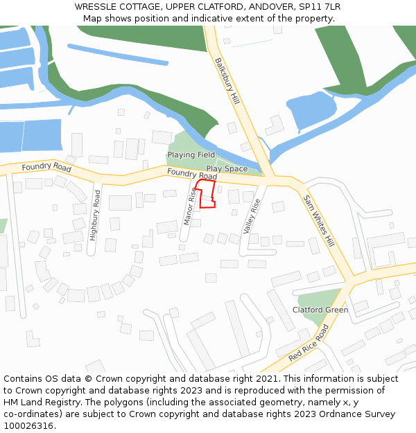 WRESSLE COTTAGE, UPPER CLATFORD, ANDOVER, SP11 7LR: Location map and indicative extent of plot