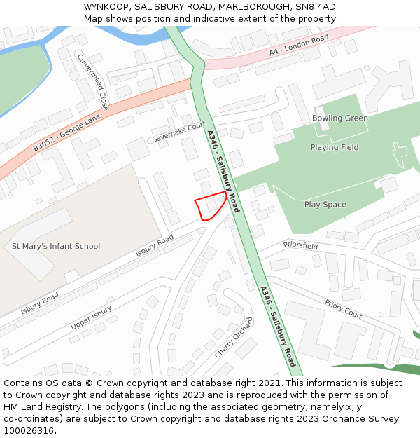 WYNKOOP, SALISBURY ROAD, MARLBOROUGH, SN8 4AD: Location map and indicative extent of plot