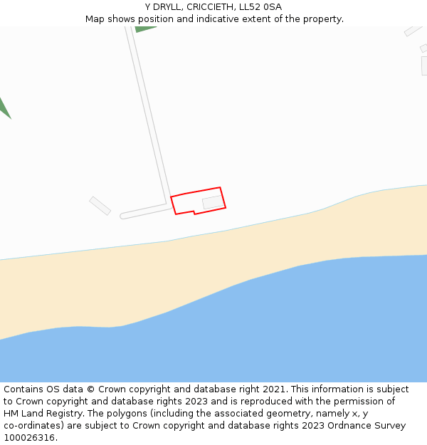 Y DRYLL, CRICCIETH, LL52 0SA: Location map and indicative extent of plot