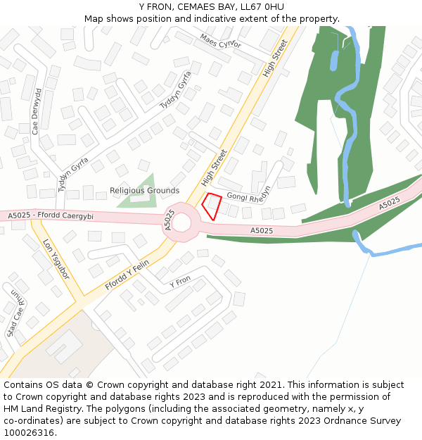 Y FRON, CEMAES BAY, LL67 0HU: Location map and indicative extent of plot