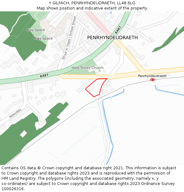 Y GILFACH, PENRHYNDEUDRAETH, LL48 6LG: Location map and indicative extent of plot