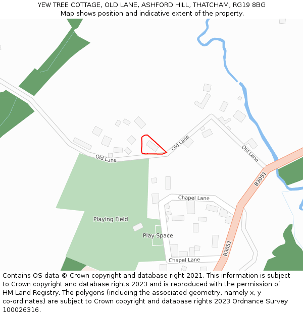 YEW TREE COTTAGE, OLD LANE, ASHFORD HILL, THATCHAM, RG19 8BG: Location map and indicative extent of plot