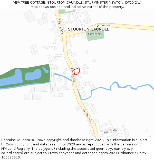 YEW TREE COTTAGE, STOURTON CAUNDLE, STURMINSTER NEWTON, DT10 2JW: Location map and indicative extent of plot