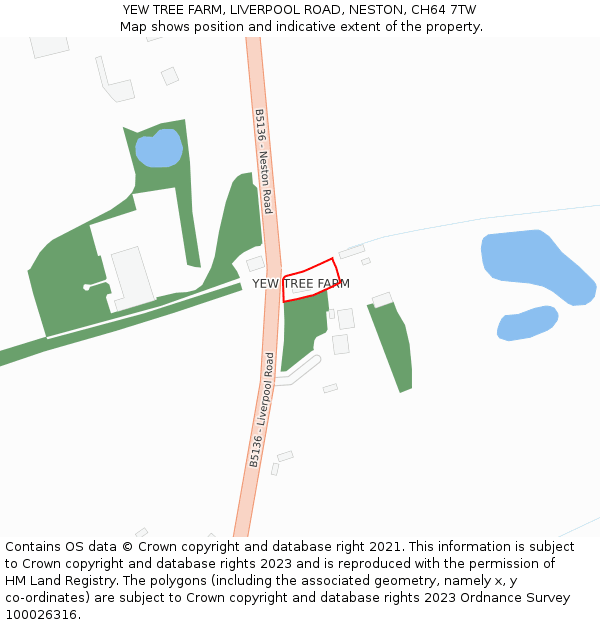 YEW TREE FARM, LIVERPOOL ROAD, NESTON, CH64 7TW: Location map and indicative extent of plot