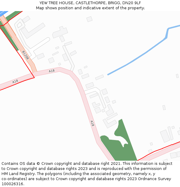 YEW TREE HOUSE, CASTLETHORPE, BRIGG, DN20 9LF: Location map and indicative extent of plot