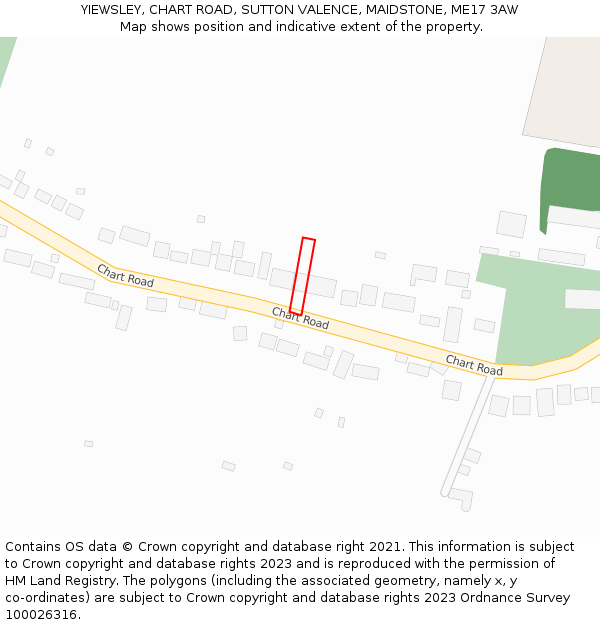 YIEWSLEY, CHART ROAD, SUTTON VALENCE, MAIDSTONE, ME17 3AW: Location map and indicative extent of plot