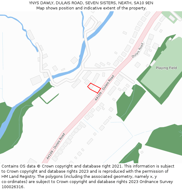 YNYS DAWLY, DULAIS ROAD, SEVEN SISTERS, NEATH, SA10 9EN: Location map and indicative extent of plot