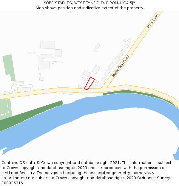 YORE STABLES, WEST TANFIELD, RIPON, HG4 5JY: Location map and indicative extent of plot
