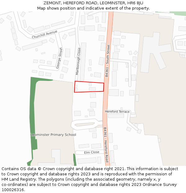 ZEMONT, HEREFORD ROAD, LEOMINSTER, HR6 8JU: Location map and indicative extent of plot