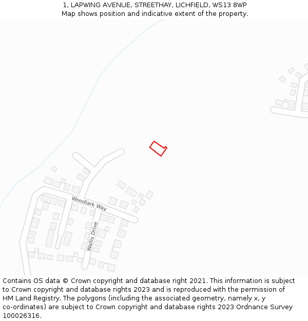 1, LAPWING AVENUE, STREETHAY, LICHFIELD, WS13 8WP: Location map and indicative extent of plot