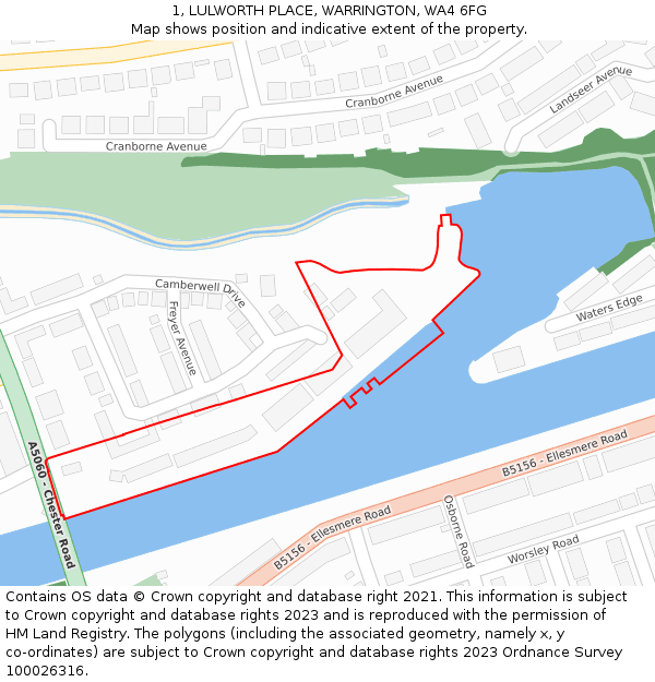 1, LULWORTH PLACE, WARRINGTON, WA4 6FG: Location map and indicative extent of plot
