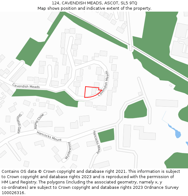 124, CAVENDISH MEADS, ASCOT, SL5 9TQ: Location map and indicative extent of plot