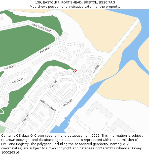 139, EASTCLIFF, PORTISHEAD, BRISTOL, BS20 7AG: Location map and indicative extent of plot