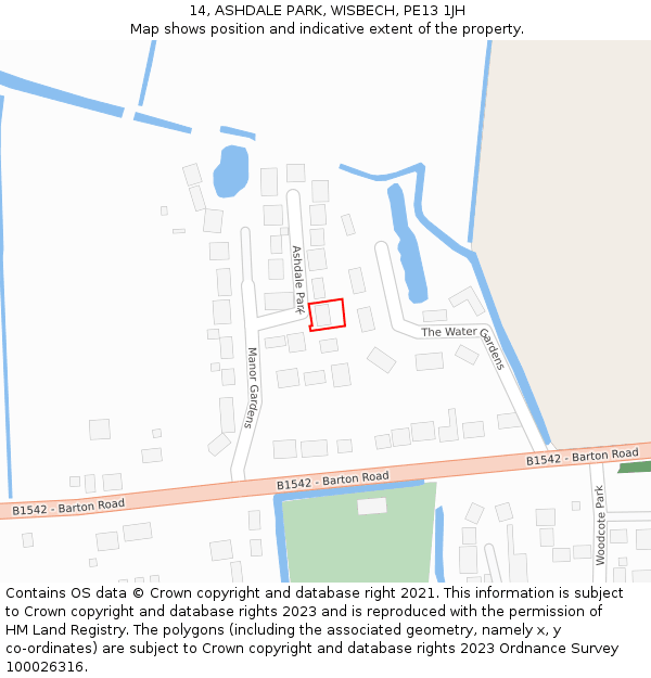 14, ASHDALE PARK, WISBECH, PE13 1JH: Location map and indicative extent of plot