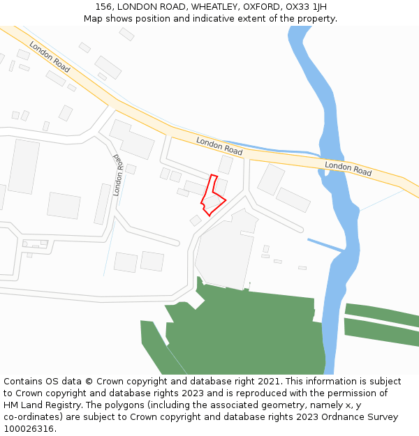 156, LONDON ROAD, WHEATLEY, OXFORD, OX33 1JH: Location map and indicative extent of plot