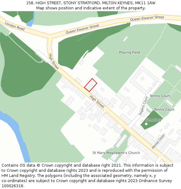 158, HIGH STREET, STONY STRATFORD, MILTON KEYNES, MK11 1AW: Location map and indicative extent of plot