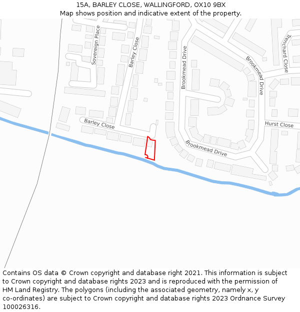 15A, BARLEY CLOSE, WALLINGFORD, OX10 9BX: Location map and indicative extent of plot