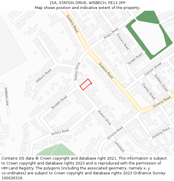 15A, STATION DRIVE, WISBECH, PE13 2PP: Location map and indicative extent of plot