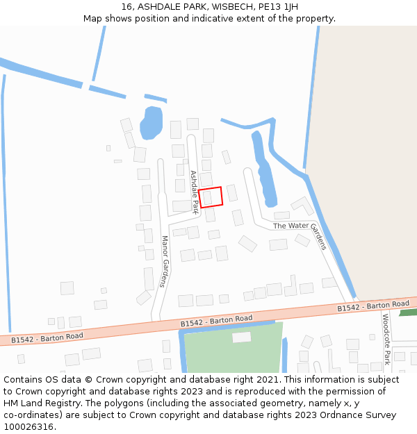 16, ASHDALE PARK, WISBECH, PE13 1JH: Location map and indicative extent of plot