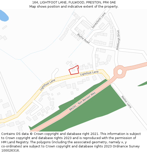 164, LIGHTFOOT LANE, FULWOOD, PRESTON, PR4 0AE: Location map and indicative extent of plot