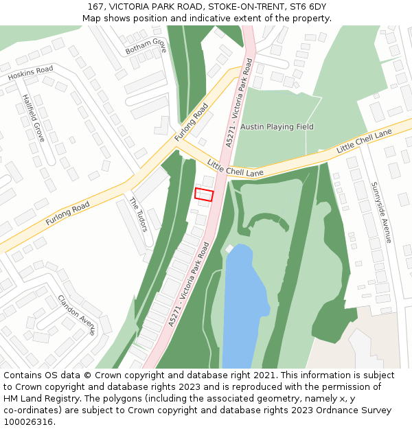 167, VICTORIA PARK ROAD, STOKE-ON-TRENT, ST6 6DY: Location map and indicative extent of plot